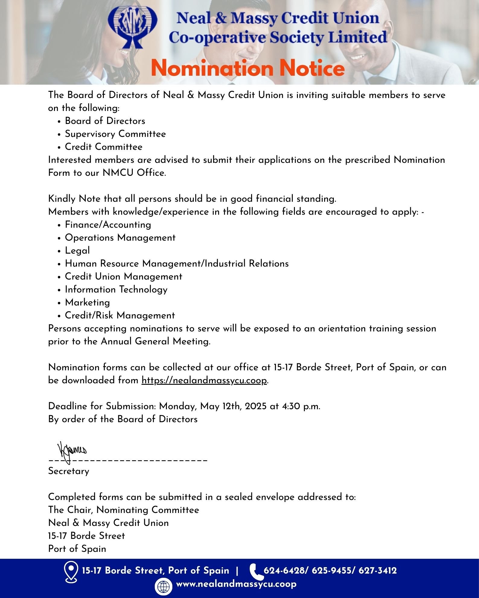 Nomination Notice Image